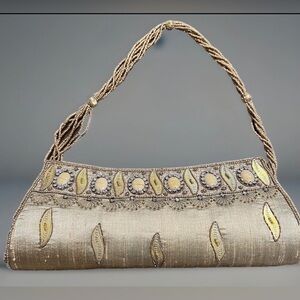 Vintage 1920's Art Deco Micro Beaded Purse Evening Bag Hand Made In France